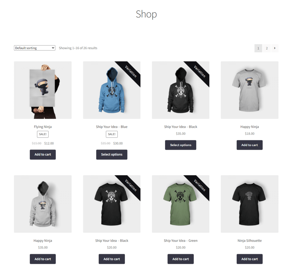 show single variations