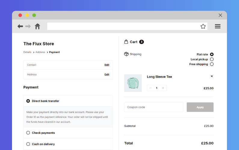 flux checkout conversion rate