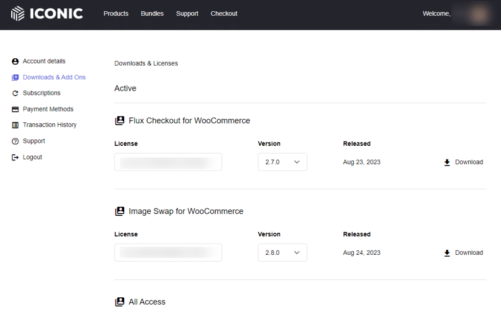 iconic my account plugins
