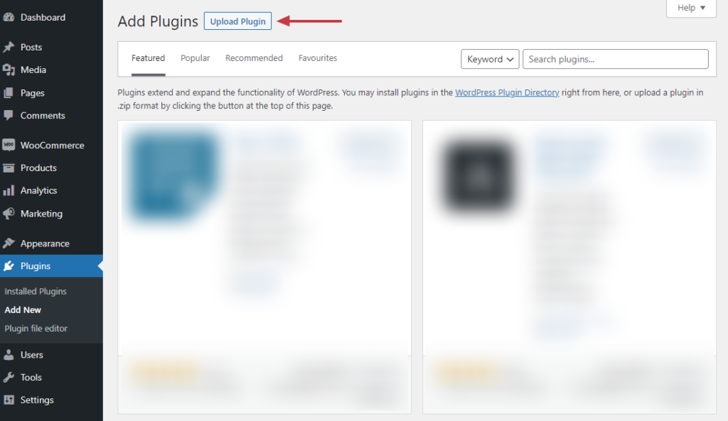 upload plugin wordpress