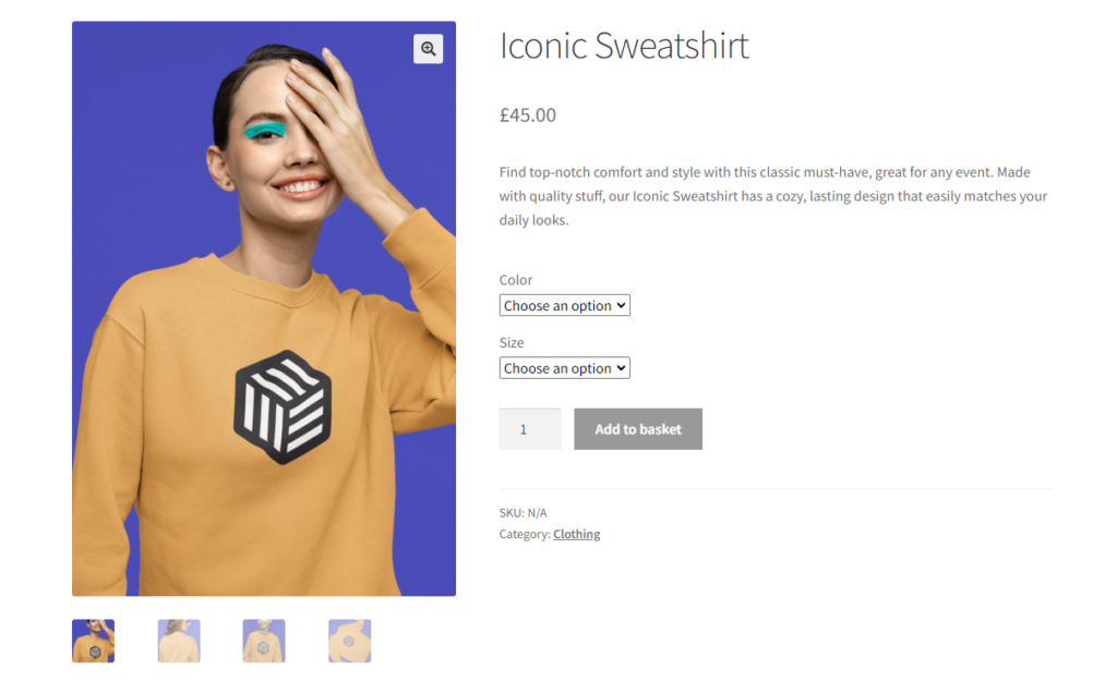 default woocommerce product gallery