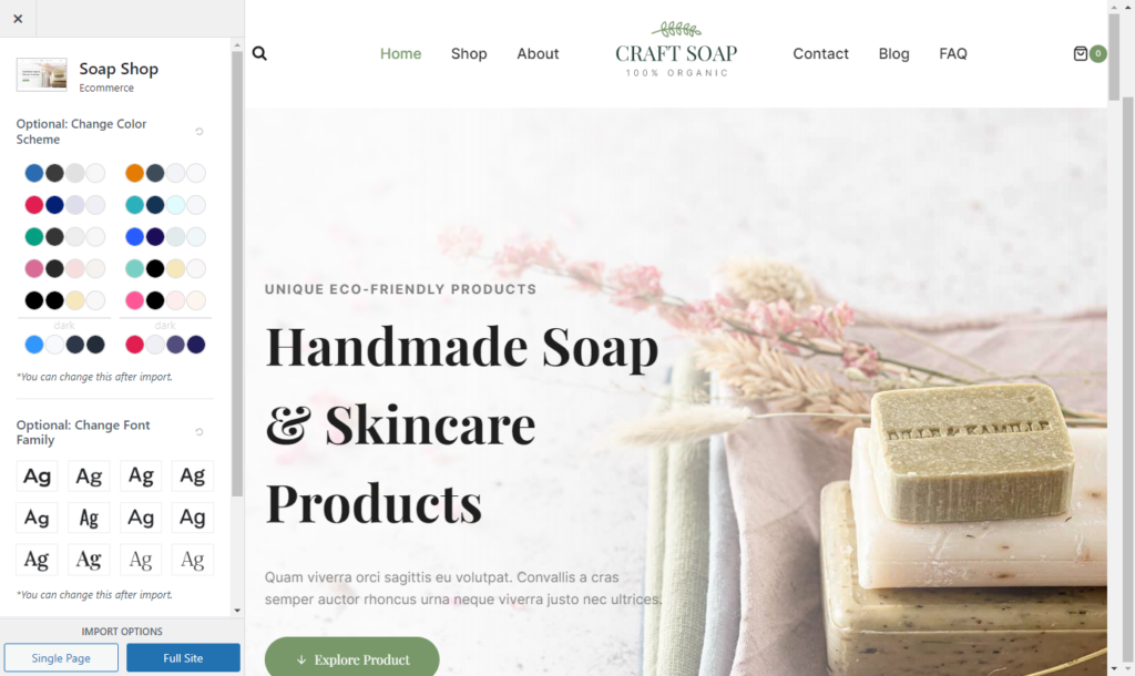 kadence theme customize