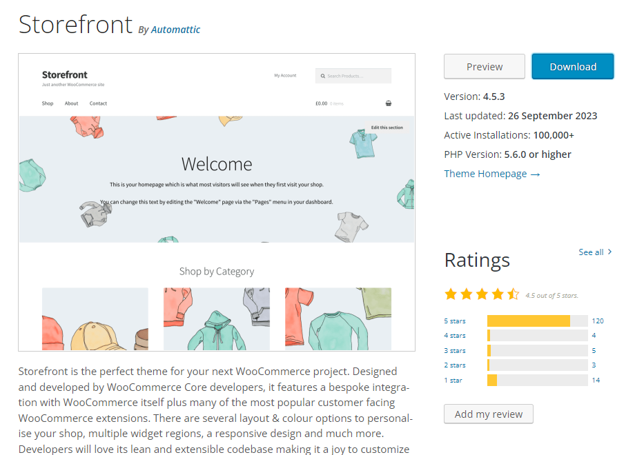 woocommerce storefront