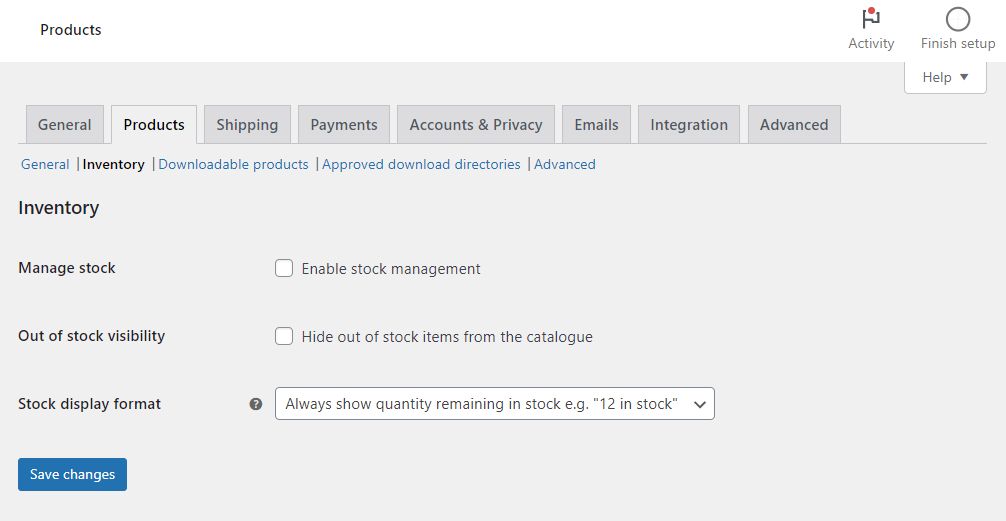 enable stock management