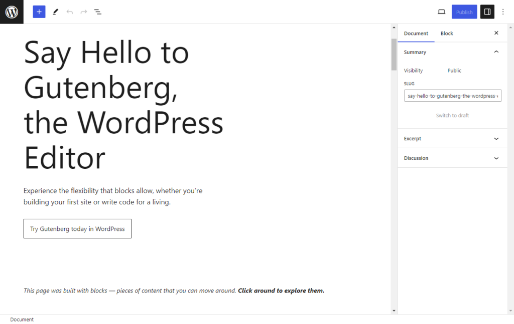 gutenberg editor wordpress