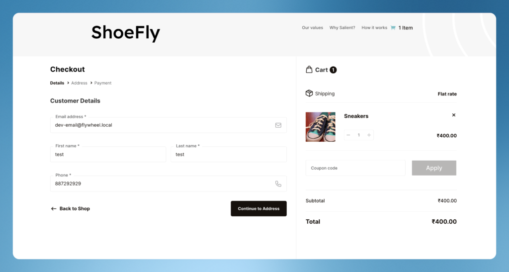 elementor header checkout