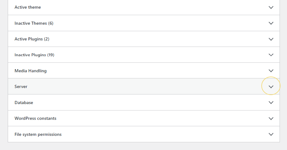 server dropdown wordpress