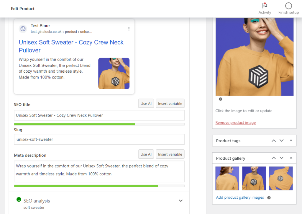 seo product description meta description