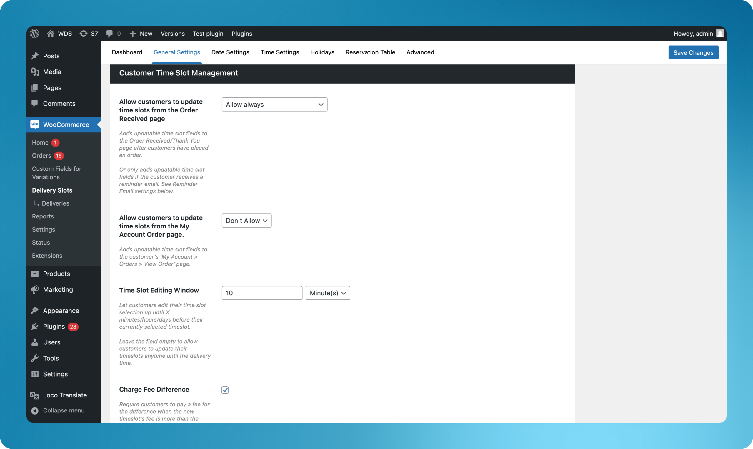 Customer timeslot management settings for Iconic Delivery Slots plugin
